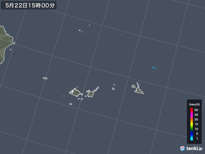 宮古・石垣・与那国(沖縄県)の雨雲レーダー(2019年05月22日)