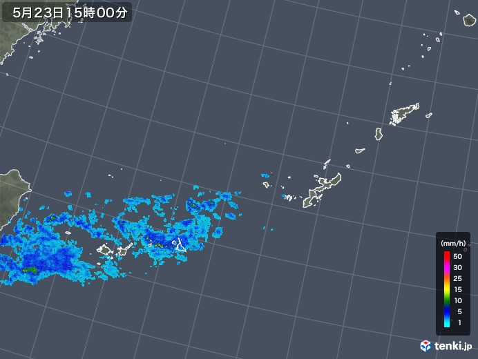 沖縄地方の雨雲レーダー(2019年05月23日)