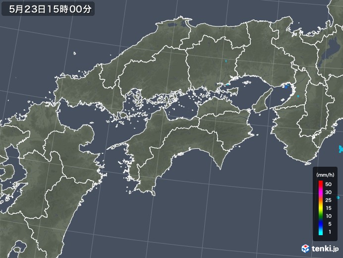 四国地方の雨雲レーダー(2019年05月23日)