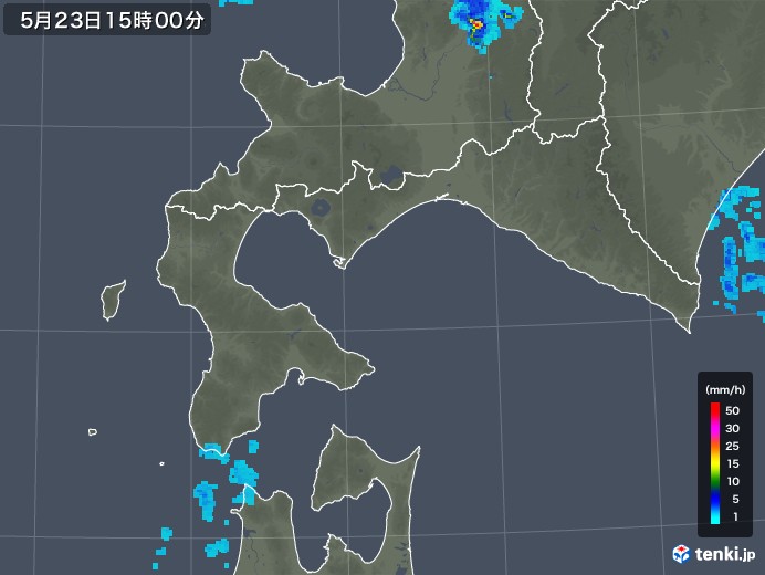 道南の雨雲レーダー(2019年05月23日)