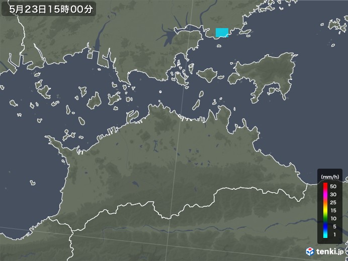 香川県の雨雲レーダー(2019年05月23日)