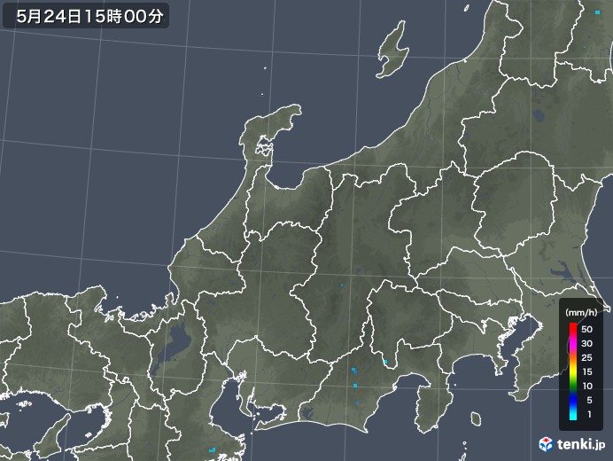 北陸地方の雨雲レーダー(2019年05月24日)