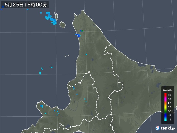 道北の雨雲の動き(2019年05月25日)