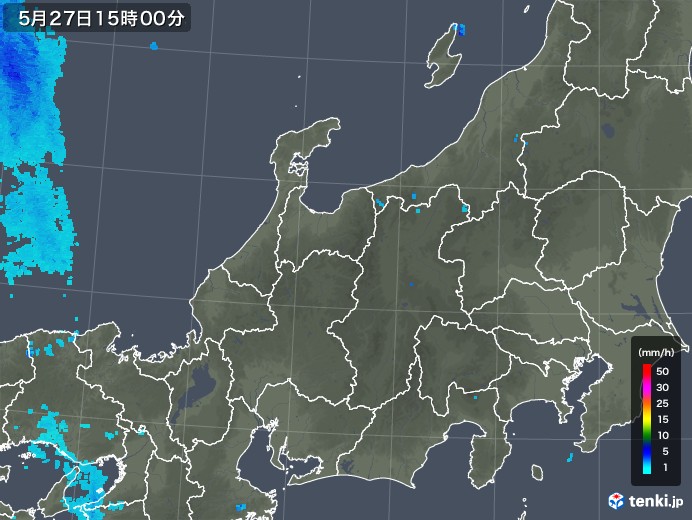 北陸地方の雨雲レーダー(2019年05月27日)