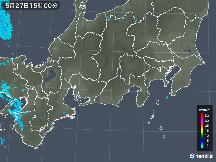 東海地方の雨雲レーダー(2019年05月27日)