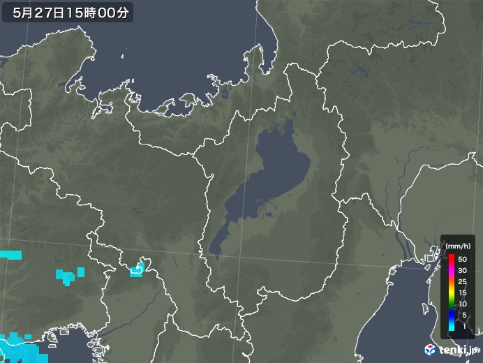 滋賀県の雨雲レーダー(2019年05月27日)