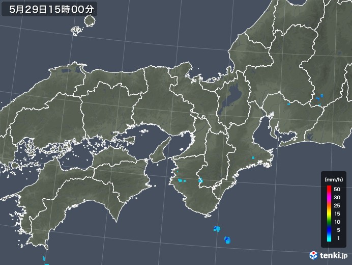 近畿地方の雨雲レーダー(2019年05月29日)