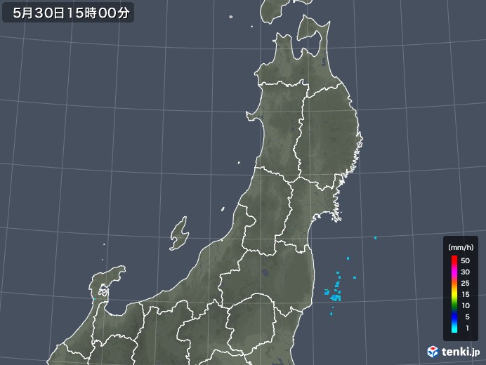 東北地方の雨雲レーダー(2019年05月30日)