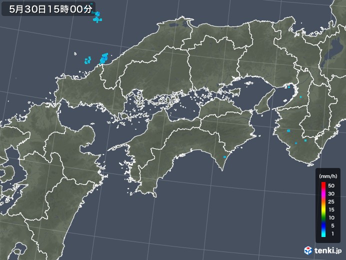 四国地方の雨雲レーダー(2019年05月30日)