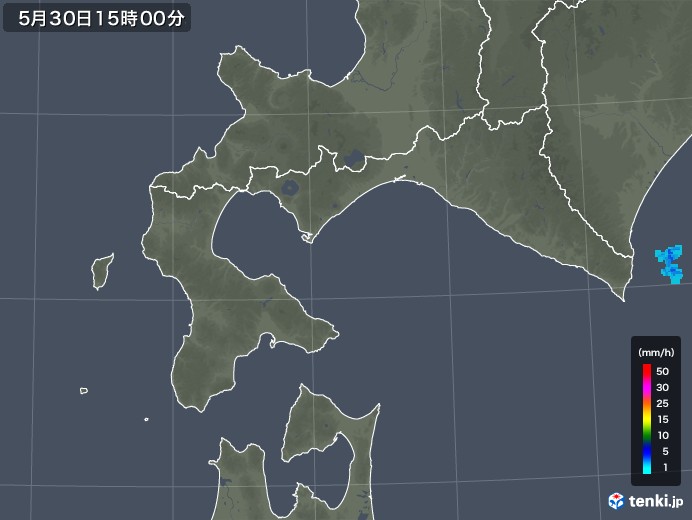 道南の雨雲レーダー(2019年05月30日)