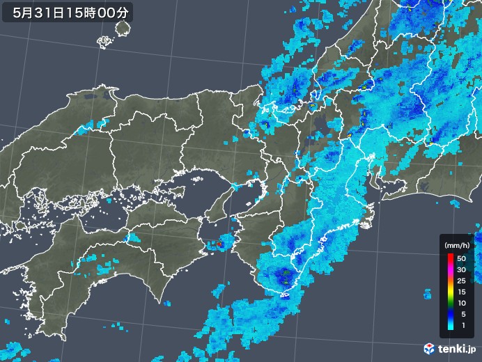 近畿地方の雨雲レーダー(2019年05月31日)