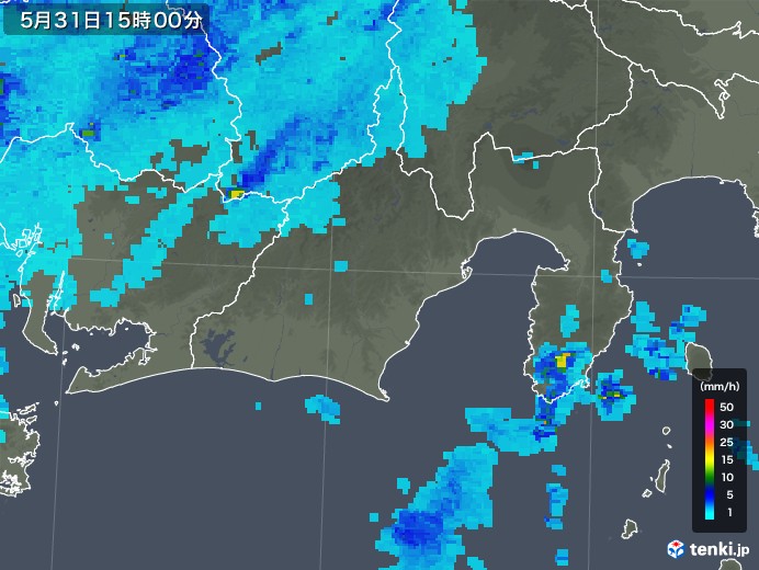 静岡県の雨雲レーダー(2019年05月31日)