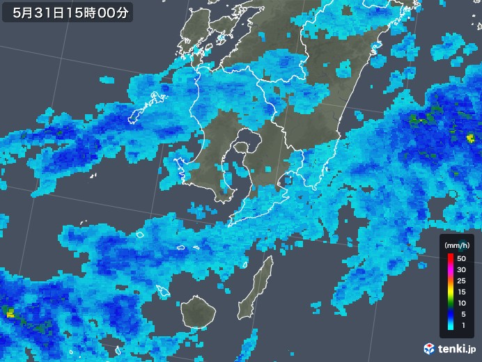 鹿児島県の雨雲レーダー(2019年05月31日)