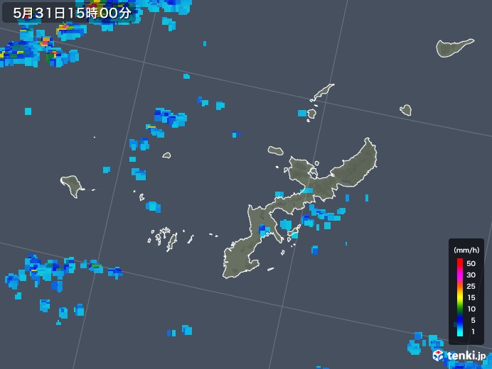 沖縄県の雨雲レーダー(2019年05月31日)