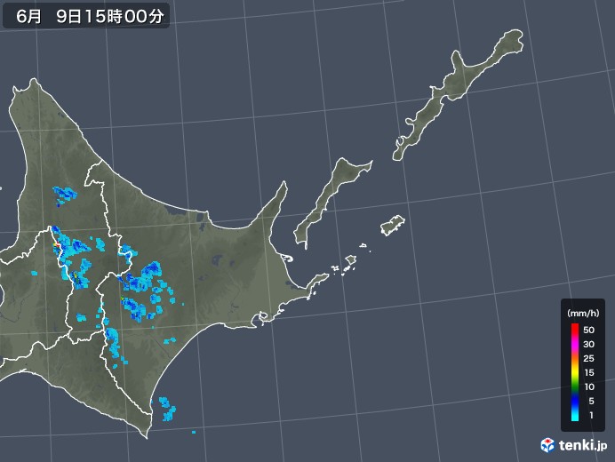 道東の雨雲レーダー(2019年06月09日)