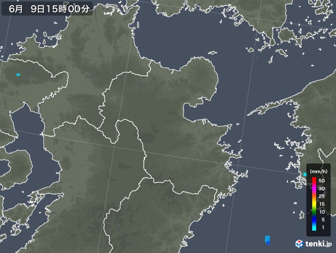 大分県の雨雲レーダー(2019年06月09日)