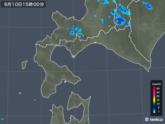 道南の雨雲レーダー(2019年06月10日)