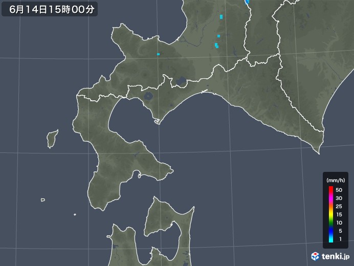 道南の雨雲レーダー(2019年06月14日)