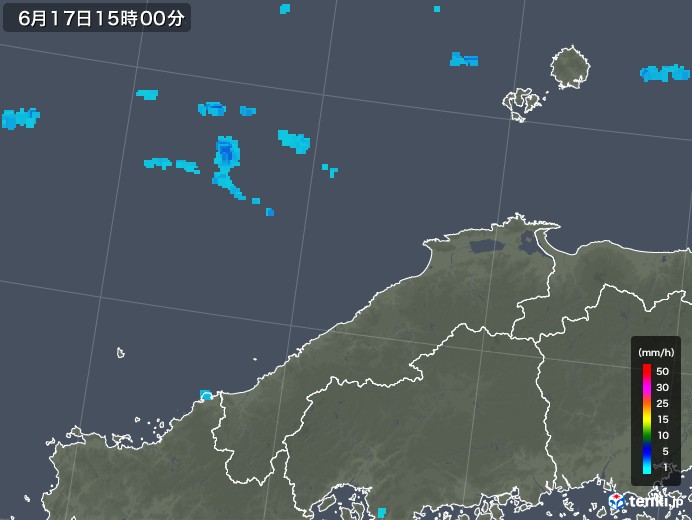 島根県の雨雲レーダー(2019年06月17日)