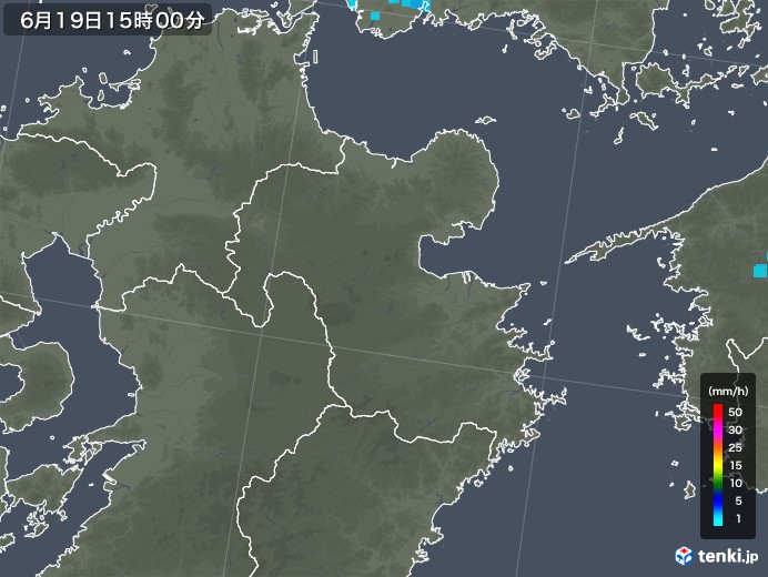 大分県の雨雲レーダー(2019年06月19日)