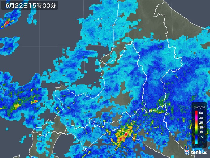 道央の雨雲レーダー(2019年06月22日)