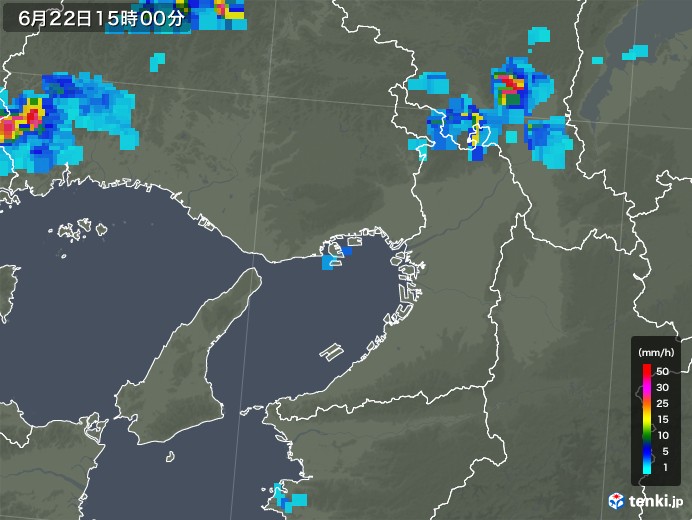 大阪府の雨雲レーダー(2019年06月22日)