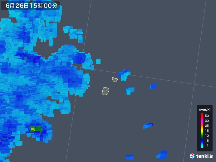 南大東島(沖縄県)の雨雲レーダー(2019年06月26日)