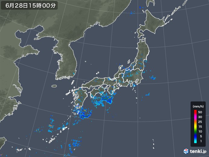 雨雲レーダー(2019年06月28日)