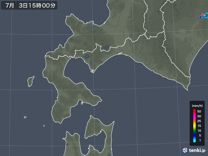 道南の雨雲レーダー(2019年07月03日)