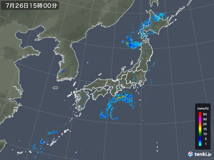 雨雲レーダー(2019年07月26日)