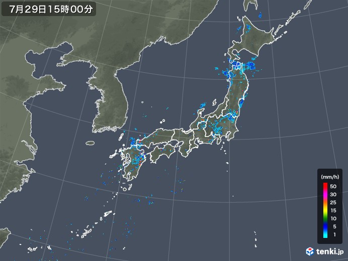 雨雲レーダー(2019年07月29日)