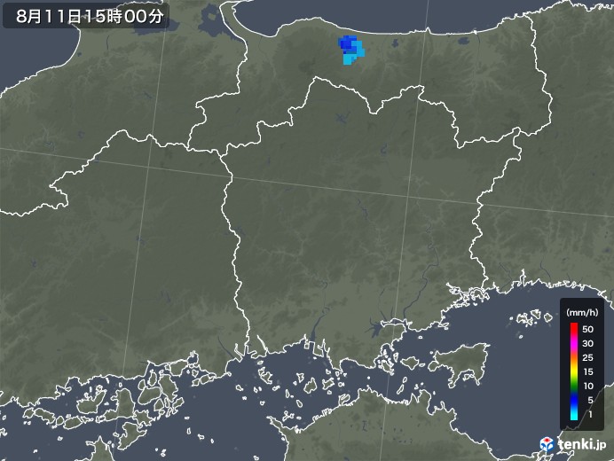 岡山県の雨雲レーダー(2019年08月11日)