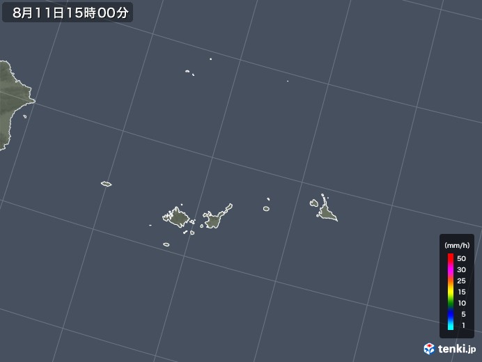 宮古・石垣・与那国(沖縄県)の雨雲レーダー(2019年08月11日)