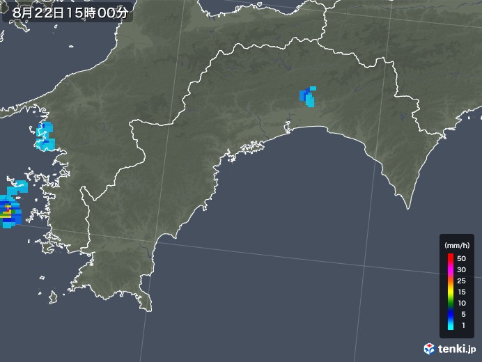高知県の雨雲レーダー(2019年08月22日)