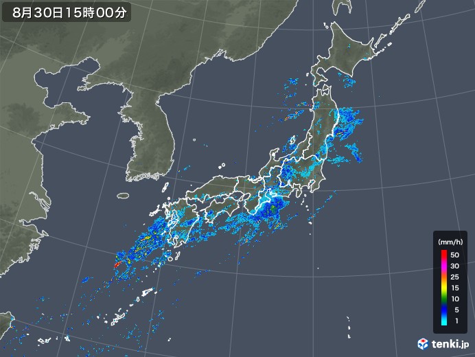 雨雲レーダー(2019年08月30日)