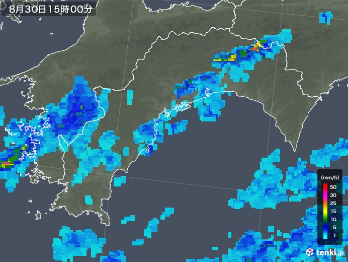 高知県の雨雲レーダー(2019年08月30日)
