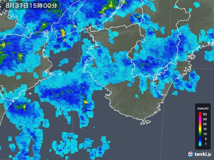 和歌山県の雨雲レーダー(2019年08月31日)