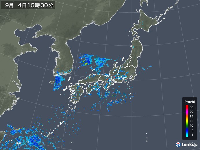 雨雲レーダー(2019年09月04日)
