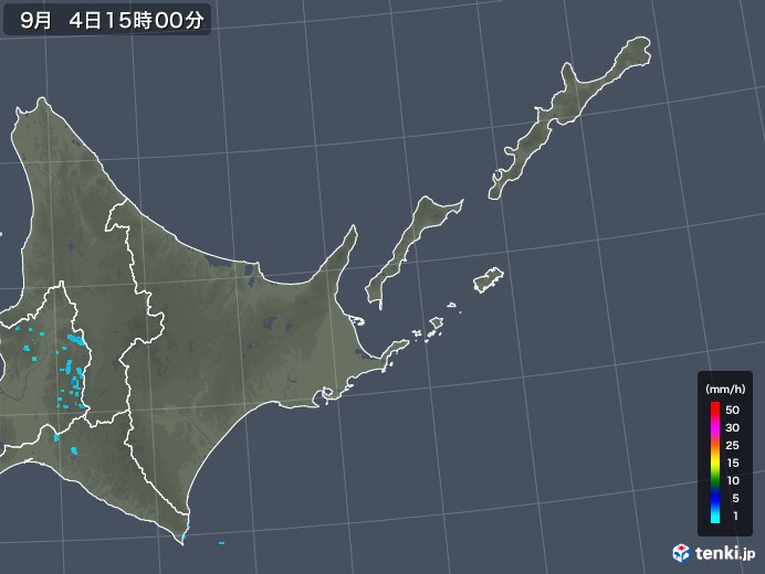 道東の雨雲レーダー(2019年09月04日)