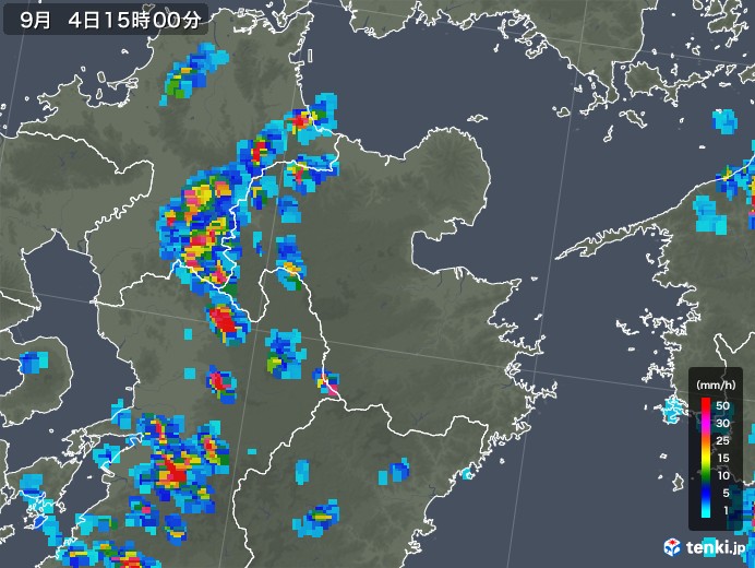 大分県の雨雲レーダー(2019年09月04日)