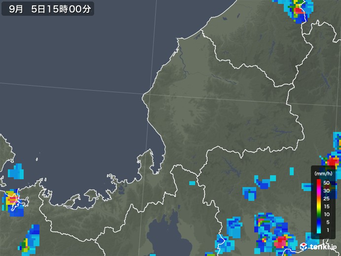 福井県の雨雲レーダー(2019年09月05日)