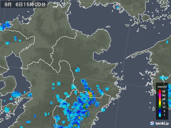 大分県の雨雲レーダー(2019年09月06日)