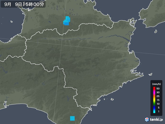 徳島県の雨雲レーダー(2019年09月09日)