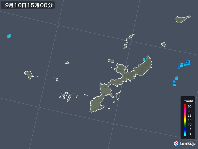 沖縄県の雨雲レーダー(2019年09月10日)