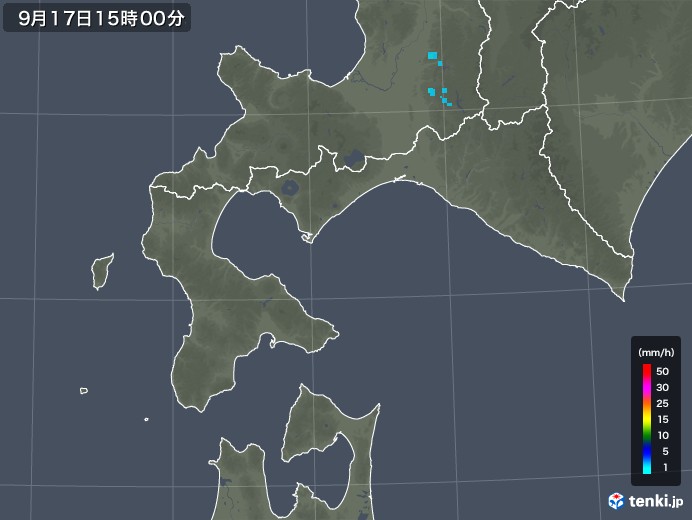 道南の雨雲レーダー(2019年09月17日)