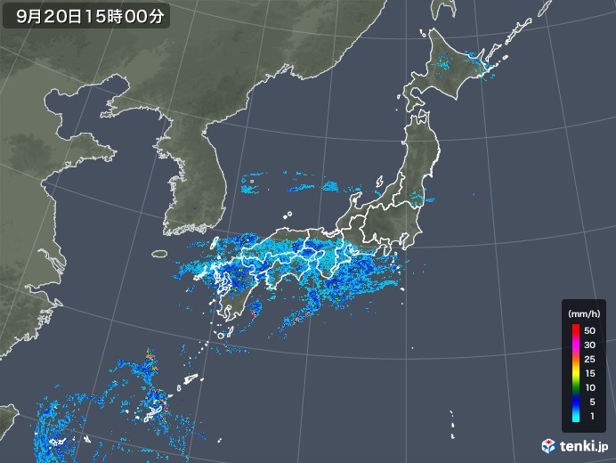 雨雲の動き(2019年09月20日)