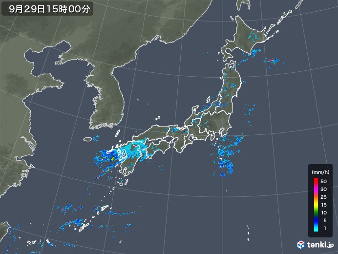 雨雲レーダー(2019年09月29日)