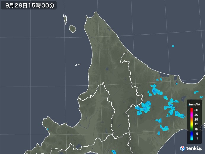 道北の雨雲レーダー(2019年09月29日)