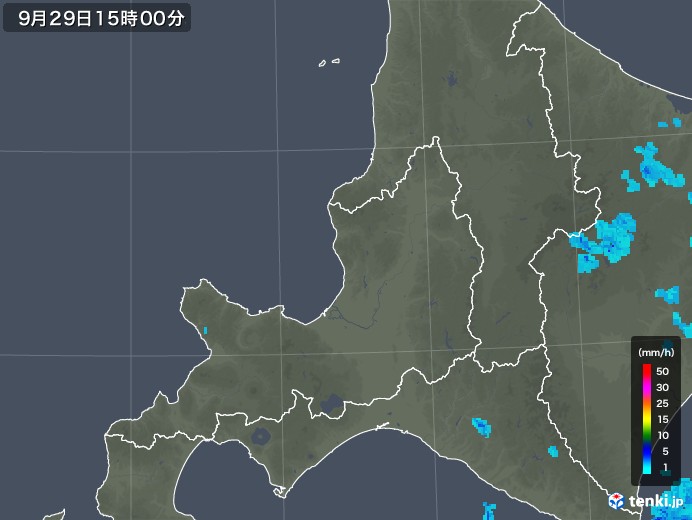 道央の雨雲レーダー(2019年09月29日)