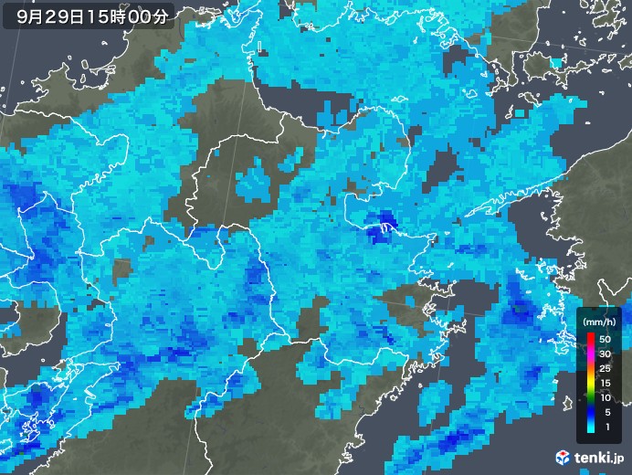 大分県の雨雲レーダー(2019年09月29日)